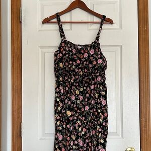 No Boundaries Black Floral Midi Dress